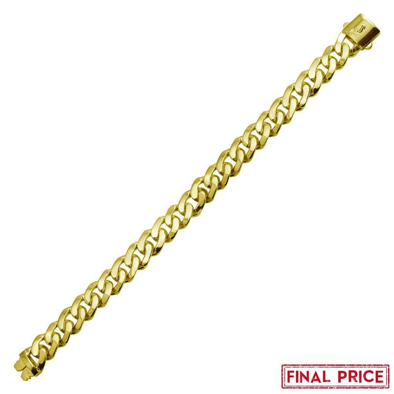 Silver 925 Gold Plated Miami Cuban Link Bracelet 11.2mm - GMB00083GP | Silver Palace Inc.