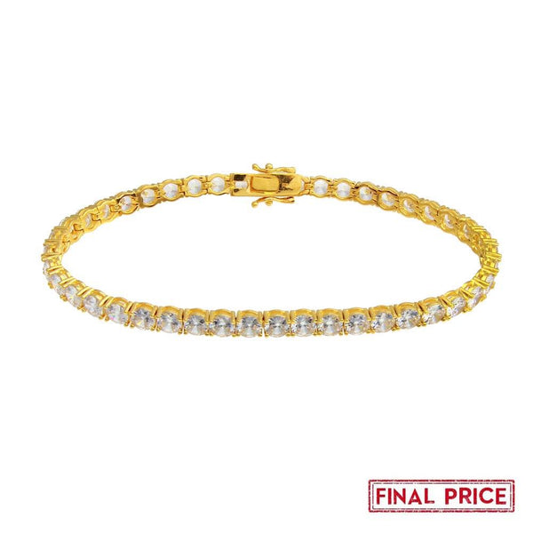 Silver 925 Gold Plated Round CZ Tennis Bracelet 5mm - GMB00087GP | Silver Palace Inc.