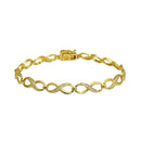 Silver 925 Gold Plated CZ Infinity Link Bracelet - GMB00104GP | Silver Palace Inc.