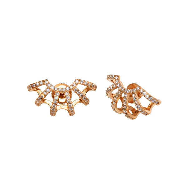 Silver 925 Rose Gold Plated Web CZ Earrings - GME00000RGP | Silver Palace Inc.