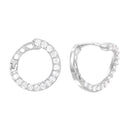 Silver 925 Rhodium Plated CZ Twisted Hoop Earrings - GME00019 | Silver Palace Inc.