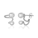Silver 925 Rhodium Plated Ear Hugging Mother of Pearl Earring - GME00042RH | Silver Palace Inc.