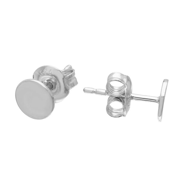 Silver 925 Rhodium Plated Disc Stud Earrings - GME00077 | Silver Palace Inc.