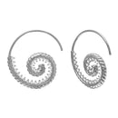 Silver 925 Rhodium Plated Spiral Design CZ Earrings - GME00108RH | Silver Palace Inc.