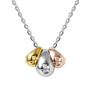 Silver 925 Rhodium Plated 3 Toned Beads Necklace - GMN00003-3C | Silver Palace Inc.