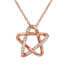 Silver 925 Rose Gold Plated Intertwined Star Pendant with Chain - GMN00005RGP | Silver Palace Inc.