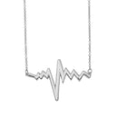 Silver 925 Rhodium Plated Heartbeat Necklace - GMN00026 | Silver Palace Inc.