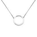 Silver 925 Rhodium Plated Circle Pendant with CZ - GMN00038 | Silver Palace Inc.