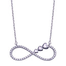 Silver 925 Sterling Silver Infinity Necklace - GMN00177 | Silver Palace Inc.