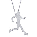 Rhodium Plated 925 Sterling Silver Runner Necklace - GMN00187RH | Silver Palace Inc.