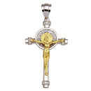 Silver 925 Two-Toned Crucifix Pendant with CZ **Pendant Only** - GMP00019RG | Silver Palace Inc.