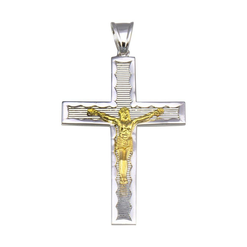 Silver 925 2 Toned Plated DC Cross Pendant - GMP00032RG | Silver Palace Inc.
