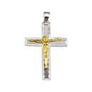 Silver 925 2 Toned Plated DC Cross Pendant - GMP00034RG | Silver Palace Inc.