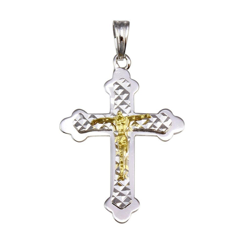 Silver 925 2 Toned Plated DC Cross Pendant - GMP00042RG | Silver Palace Inc.