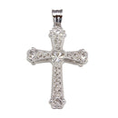 Silver 925 Rhodium Plated Heart Center Cross Pendant - GMP00052 | Silver Palace Inc.