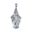 Rhodium Plated 925 Sterling Silver Hollow Mother Mary Pendant 73mm - GMP00087 | Silver Palace Inc.