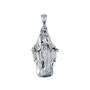 Rhodium Plated 925 Sterling Silver Hollow Mother Mary Pendant 61mm - GMP00092 | Silver Palace Inc.