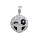 Silver 925 Winky Face Emoji CZ Pendant - GMP00071 | Silver Palace Inc.