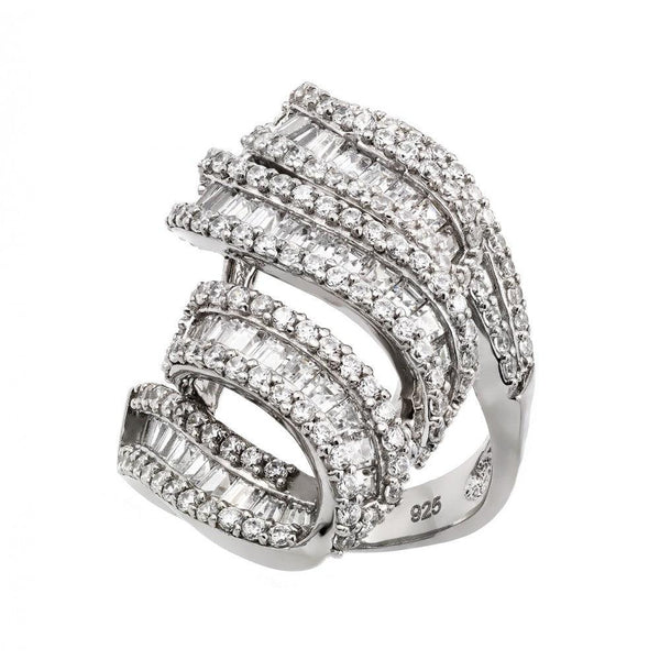 Silver 925 Rhodium Plated Micro Pave CZ Ring - GMR00001 | Silver Palace Inc.