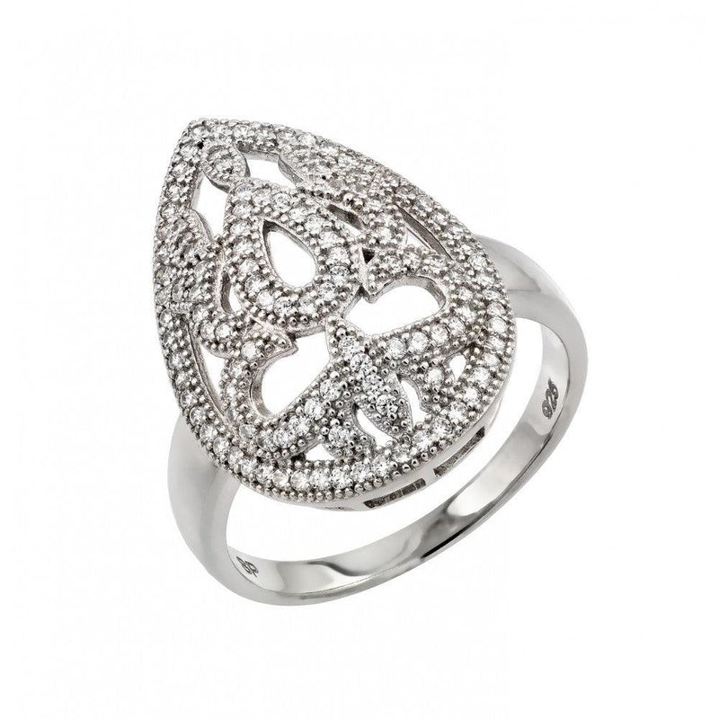 Silver 925 Rhodium Plated Micro Pave CZ Ring - GMR00017 | Silver Palace Inc.