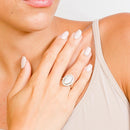 Anillo de plata 925 con micro pavé de circonita chapada en rodio - GMR00020