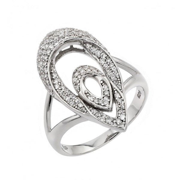 Silver 925 Rhodium Plated Micro Pave CZ Ring - GMR00022 | Silver Palace Inc.