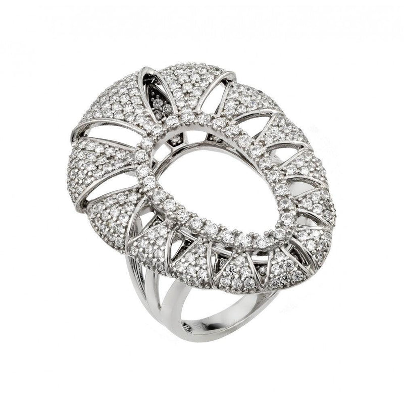 Silver 925 Rhodium Plated Micro Pave CZ Ring - GMR00023 | Silver Palace Inc.