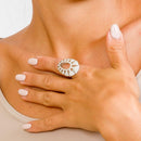 Silver 925 Rhodium Plated Micro Pave CZ Ring - GMR00023