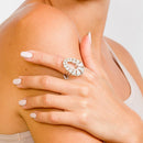 Silver 925 Rhodium Plated Micro Pave CZ Ring - GMR00023