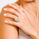 Anillo de plata 925 con micro pavé de circonita chapada en rodio - GMR00024