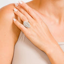 Anillo de plata 925 con micro pavé de circonita chapada en rodio - GMR00024