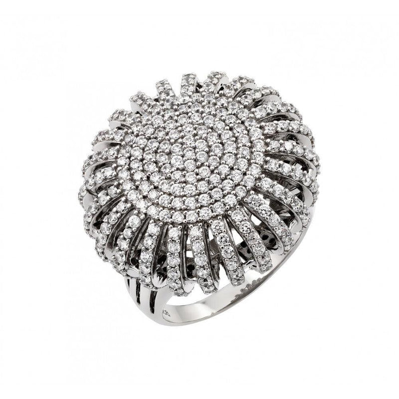 Silver 925 Rhodium Plated Micro Pave CZ Ring - GMR00026 | Silver Palace Inc.