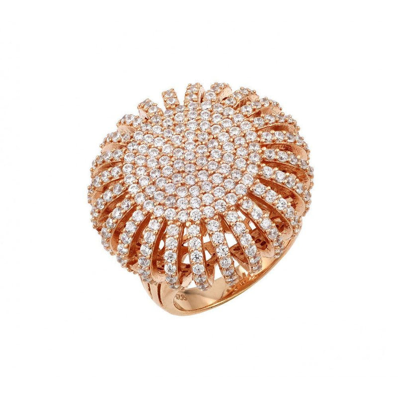 Silver 925 Rose Gold Plated Micro Pave Ring - GMR00026-RGP | Silver Palace Inc.