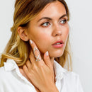 Anillo XV con circonita cúbica y extensión de nudillos chapado en rodio en plata 925 - GMR00031