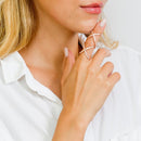 Silver 925 Rose Gold Plated Knuckle Extension CZ X X Ring - GMR00032RGP