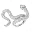 Silver 925 Rhodium Plated Cobra CZ Ring - GMR00037 | Silver Palace Inc.