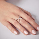 Silver 925 Rhodium Plated 4 Way CZ Cross Ring - GMR00039