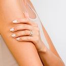 Silver 925 Rhodium Plated Open H-Shaped CZ Ring - GMR00040