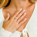 Anillo CZ redondo chapado en rodio de plata 925 - GMR00050