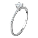 Silver 925 Rhodium Plated Thin Round CZ Ring - GMR00052
