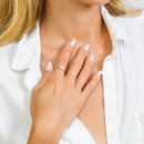 Silver 925 Rhodium Plated Cluster CZ Ring - GMR00053