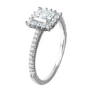 Silver 925 Rhodium Plated Square CZ Cluster Ring - GMR00054