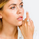 Silver 925 Rhodium Plated Round CZ Bridal Ring - GMR00057