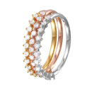 Silver 925 Rhodium Plated Tri-Color Stackable CZ Ring - GMR00059TRI | Silver Palace Inc.