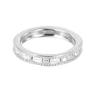 Silver 925 Rhodium Plated Chanel Set CZ Ring - GMR00061