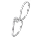 Silver 925 Rhodium Plated CZ Two-Finger Ring - GMR00062 | Silver Palace Inc.