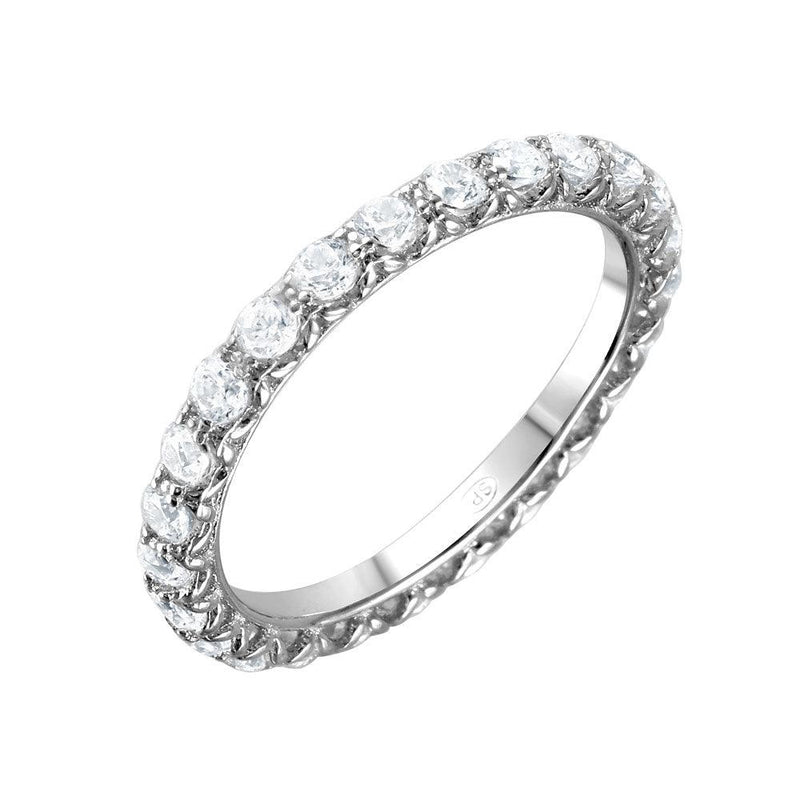 Silver 925 Rhodium Plated CZ Infinity Ring - GMR00066 | Silver Palace Inc.