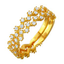 Silver 925 Double Stackable Gold Plated CZ Ring - GMR00070GP | Silver Palace Inc.