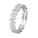 Silver 925 Rhodium Plated Zig-Zag Stackable CZ Ring - GMR00070 | Silver Palace Inc.