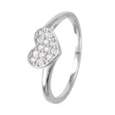 Silver 925 Rhodium Plated Round Band with CZ Heart Ring - GMR00074 | Silver Palace Inc.